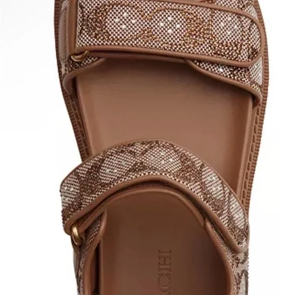 Coach Brown Logo-Print Lug Sole Sandal - Picture 4 of 5